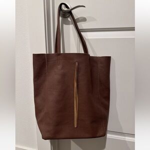 Italian Pebbled Brown Leather Tote Bag Borse in Pelle